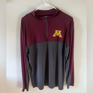 Minnesota Gophers Maroon and Grey 1/4 Zip Size Large